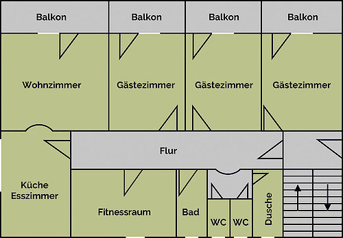 Grundriss-Skizze Ferienwohnungen Mauth-Finsterau in Bayern